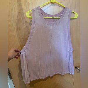 Free People Lilac Distressed Muscle Tank